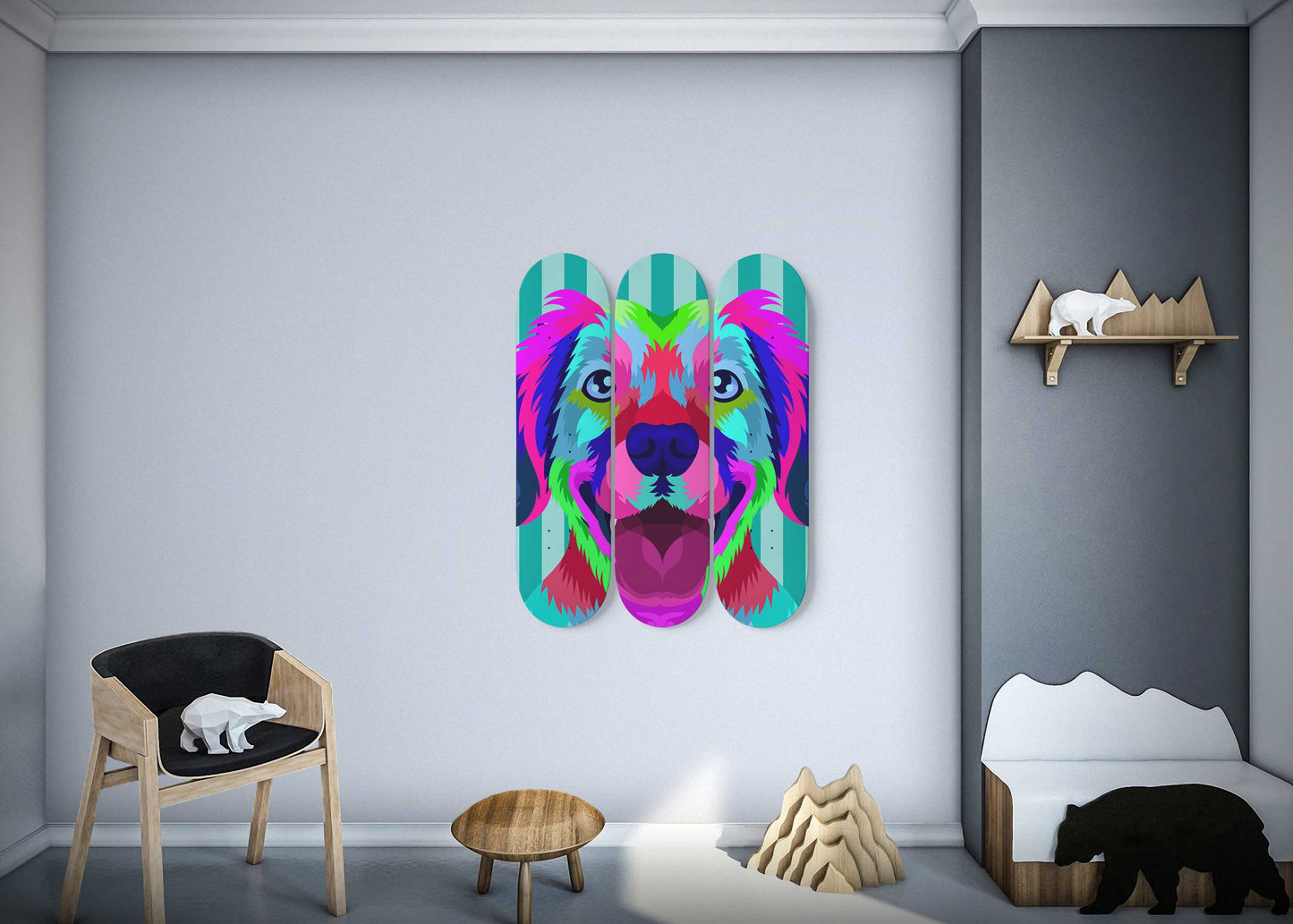 Cute Dog #5.0 3-Deck Skateboard Wall Art
