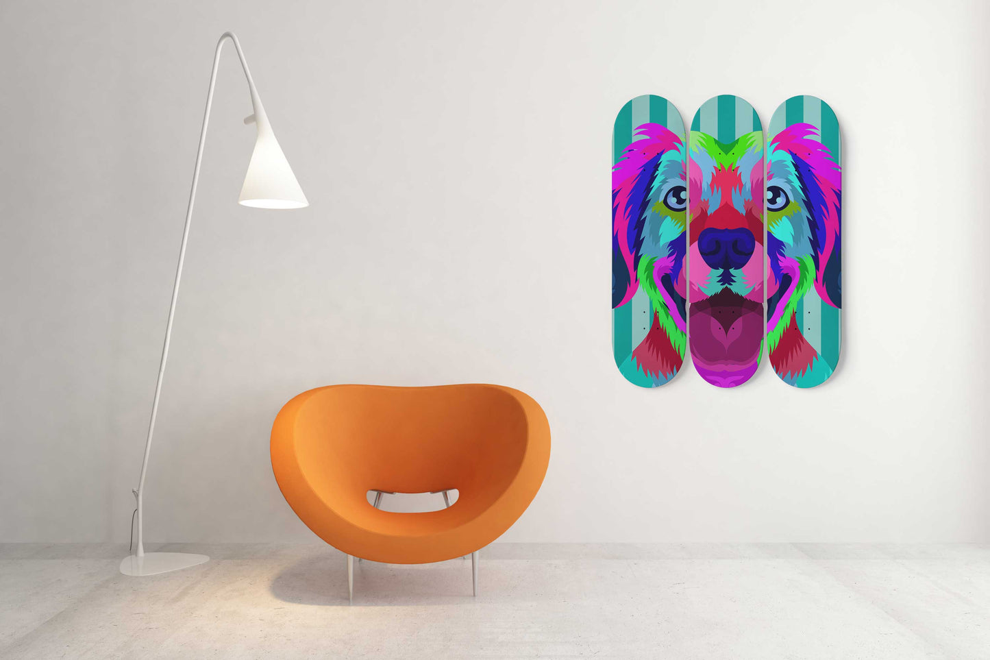 Cute Dog #5.0 3-Deck Skateboard Wall Art