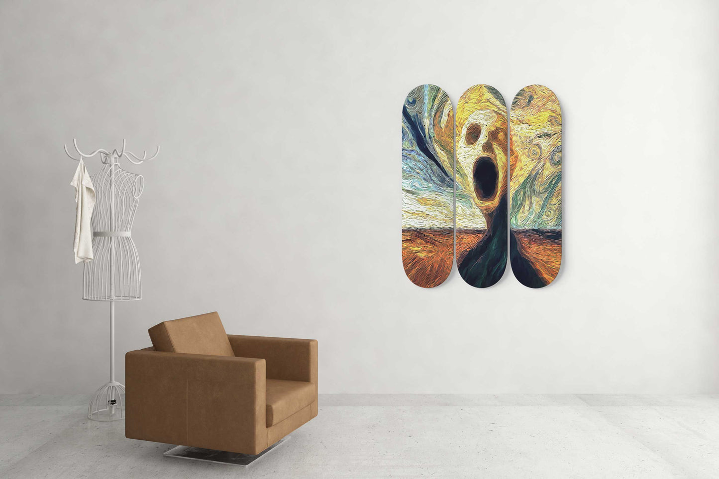 Van Gogh Echo 3-Deck Skateboard Wall Art: Masterpiece in Motion