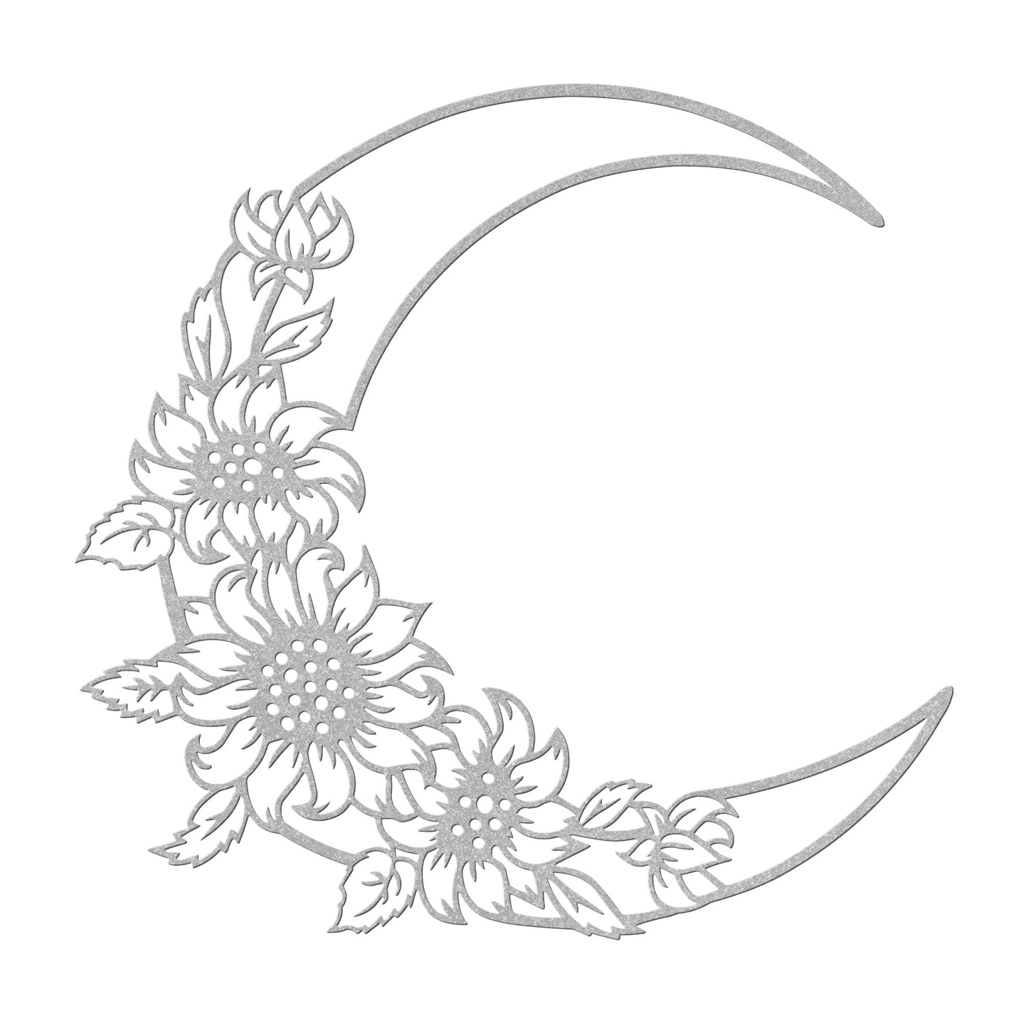 Flower Blooming on the Moon Metal Wall Art