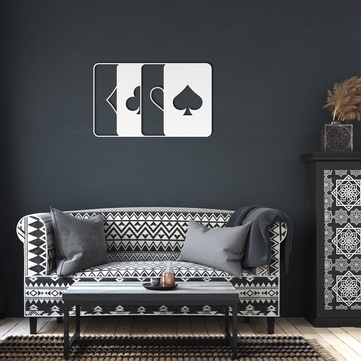 Four Suit Ace Metal Wall Art