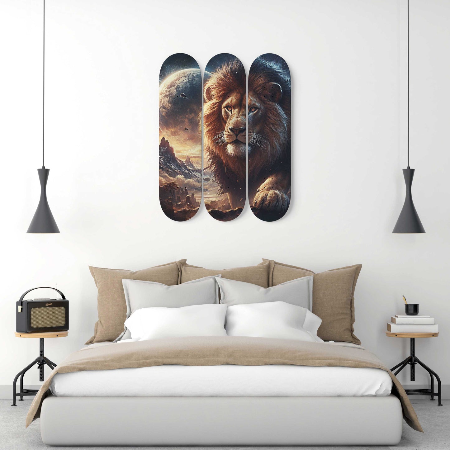 Galaxy Lion 3-Deck Skateboard Wall Art