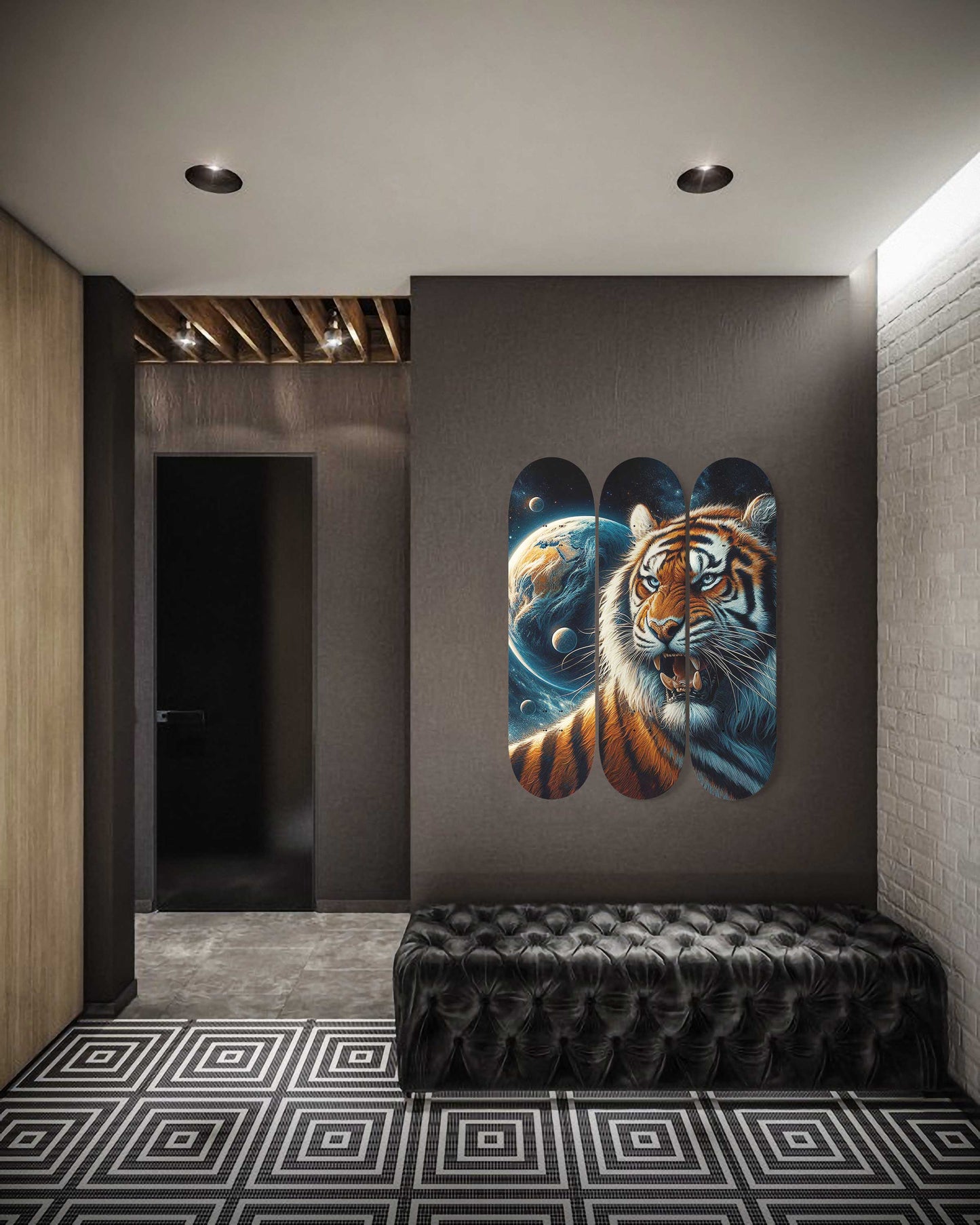 Galaxy Tiger #2.0 3-Deck Skateboard Wall Art