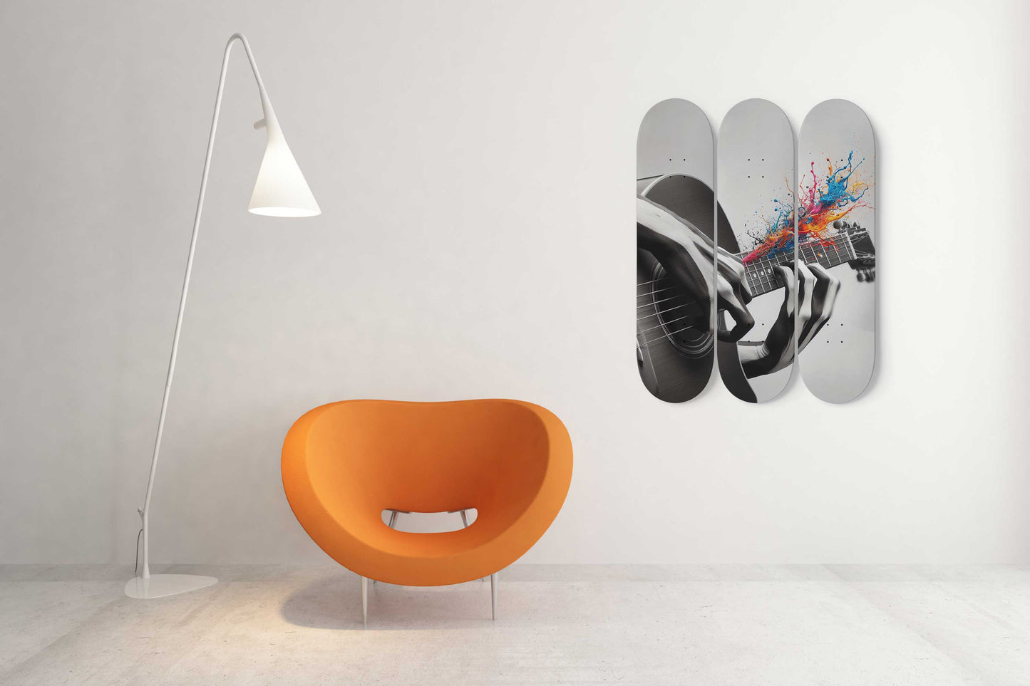 Guitar  3-Deck Skateboard Wall Art