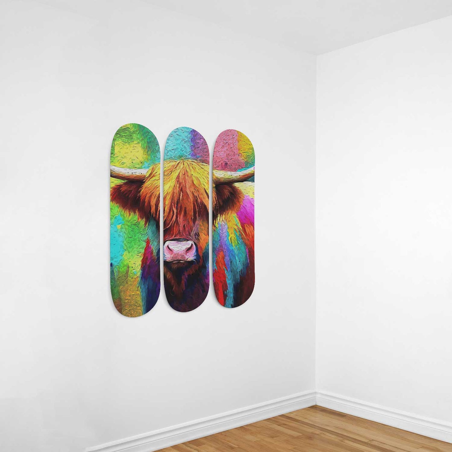 Van Gogh Highlands Colors 3-Deck Skateboard Wall Art