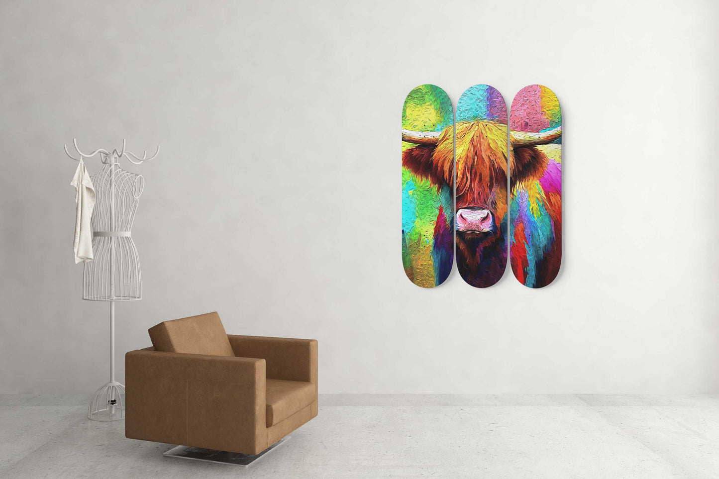 Van Gogh Highlands Colors 3-Deck Skateboard Wall Art