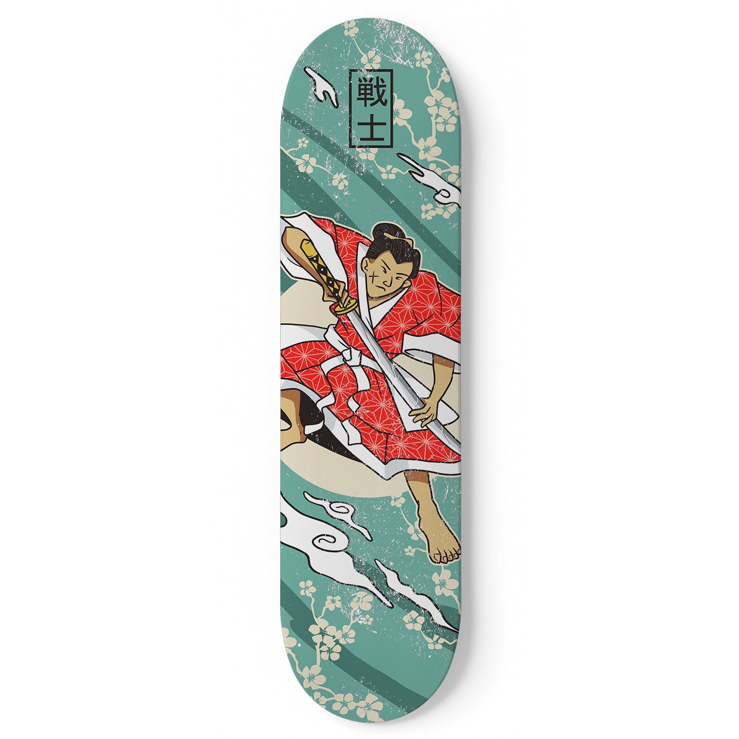 Katana Warrior Skateboard Wall Art