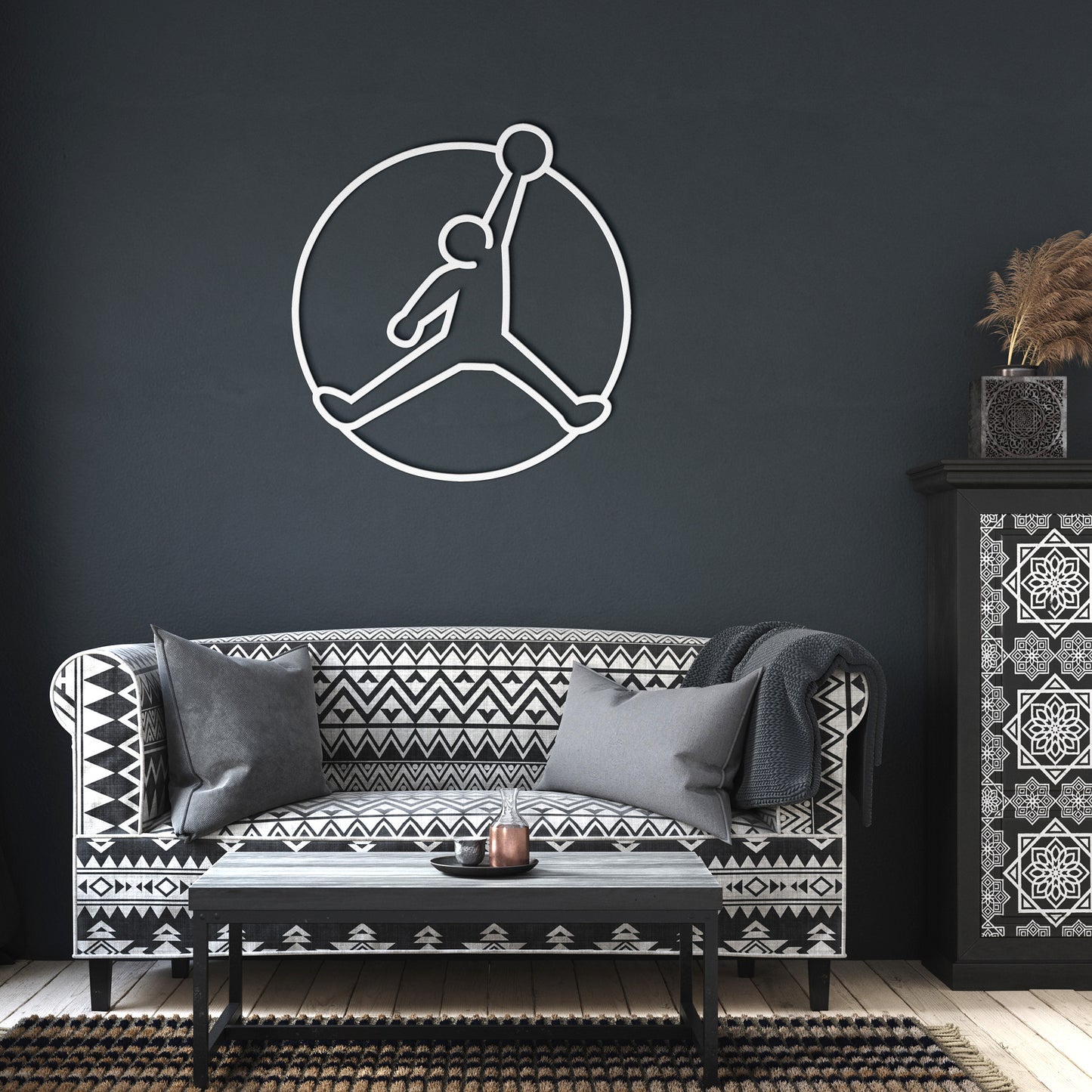 Keith Haring Style AIR JORDAN Basketball Metal Wall Art