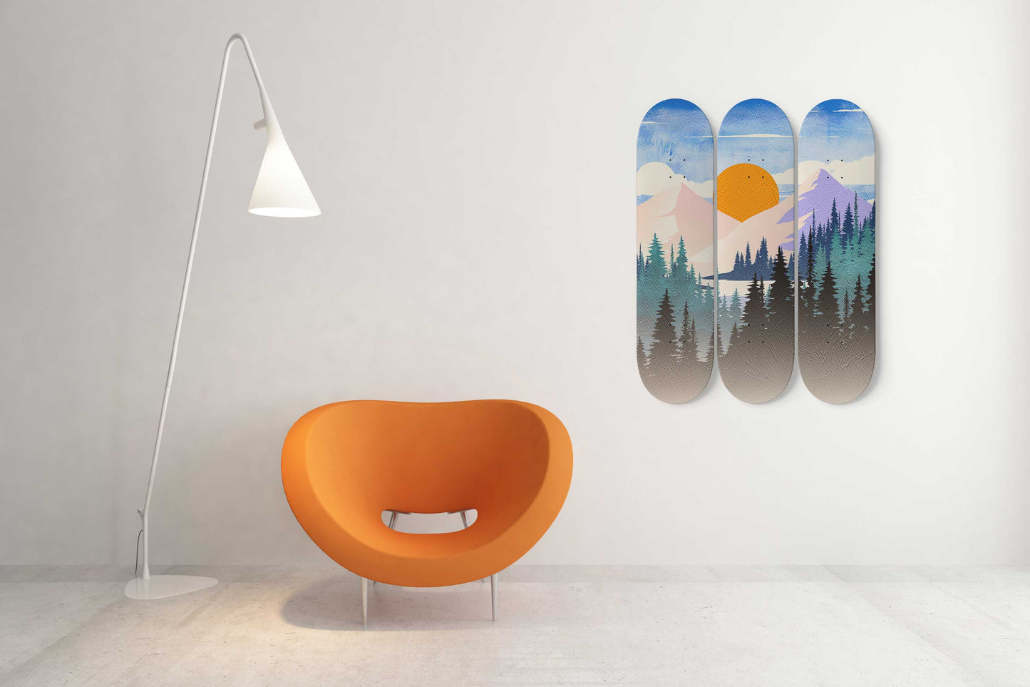 Mountain Sunset #2.0 3-Deck Skateboard Wall Art