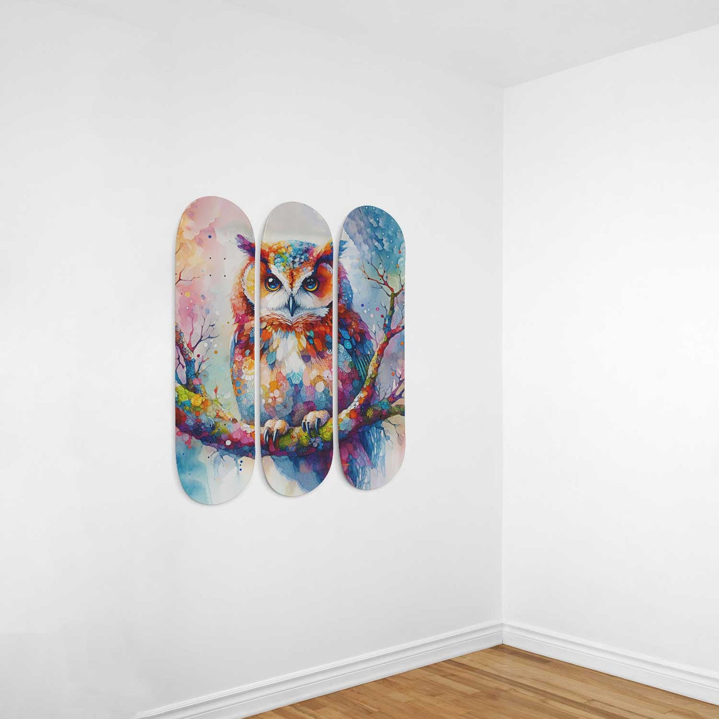 Owl#4.0 3-Deck Skateboard Wall Art