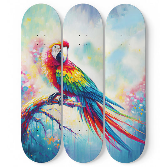 Beautiful Parrot #1 3-Deck Skateboard Wall Art