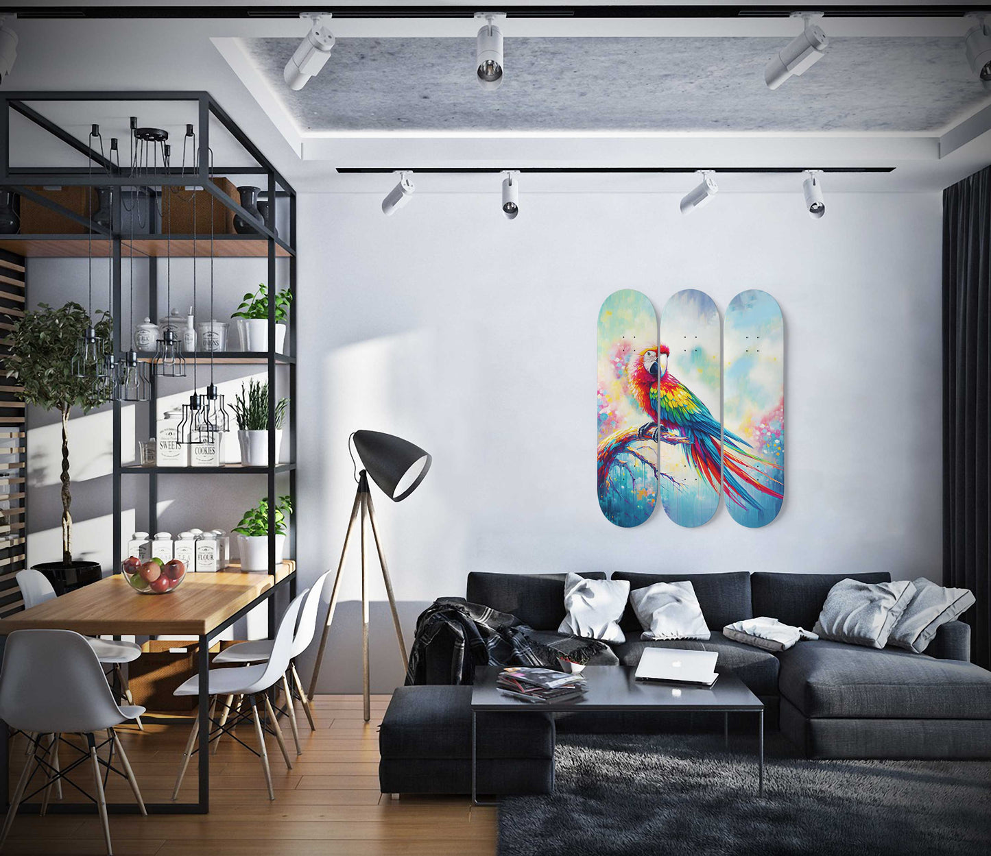 Beautiful Parrot #1 3-Deck Skateboard Wall Art