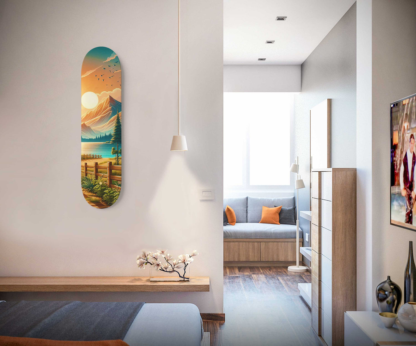 Pine Tree 1-Deck Skateboard Wall Art