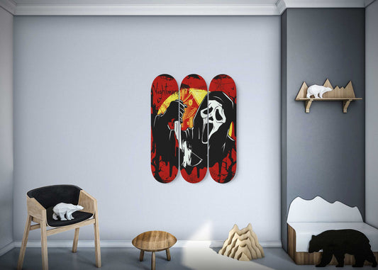Halloween Reaper 3 Deck Skateboard Wall Art: Spine-Chilling Home Decor