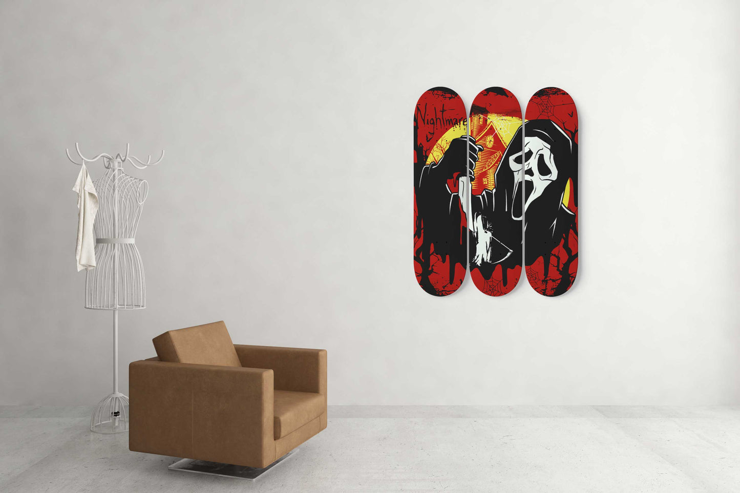 Halloween Reaper 3 Deck Skateboard Wall Art: Spine-Chilling Home Decor