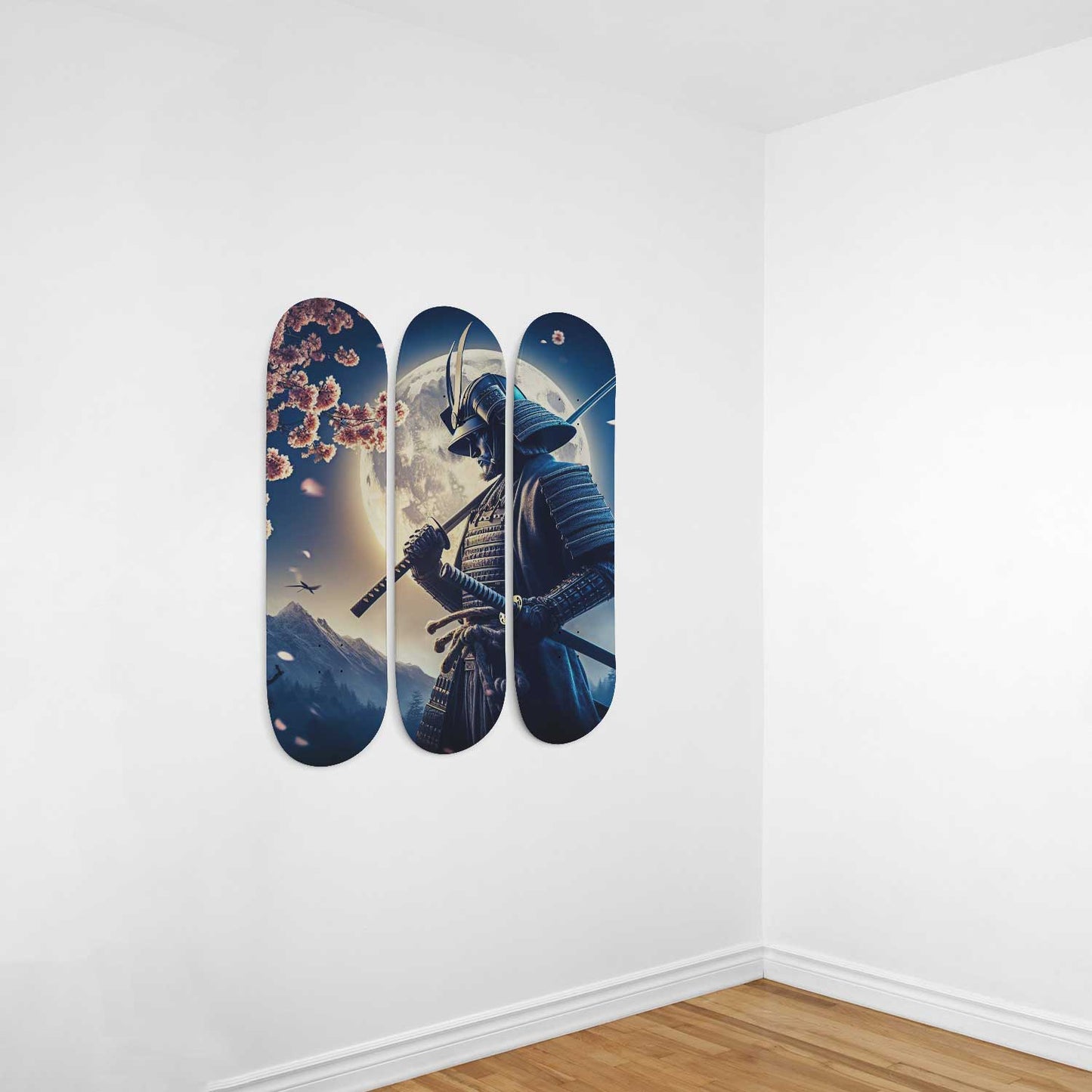 Samurai #1.0 3-Deck Skateboard Wall Art