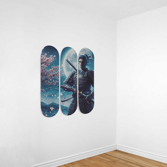Samurai #2.0 3-Deck Skateboard Wall Art