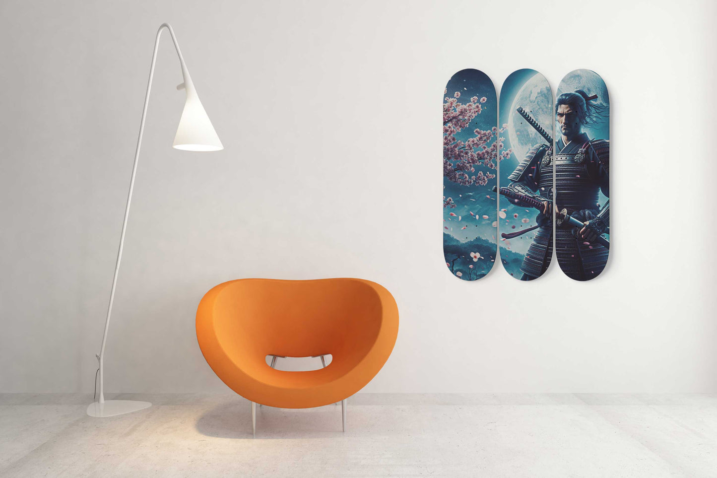 Samurai #2.0 3-Deck Skateboard Wall Art