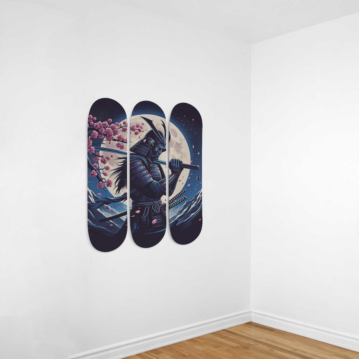 Samurai #4.0 3-Deck Skateboard Wall Art