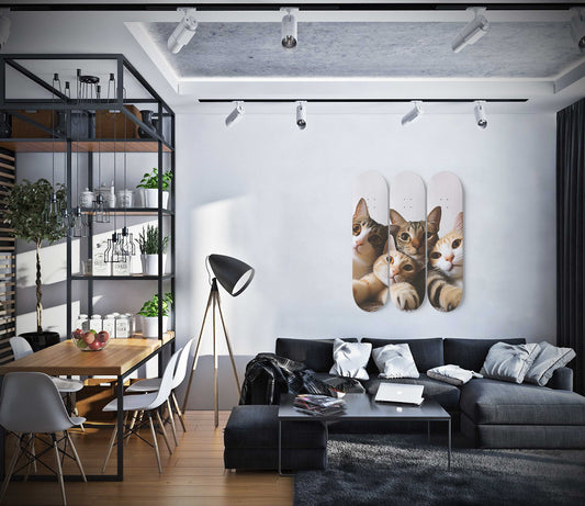 Selfie Cat #4 3-Deck Skateboard Wall Art