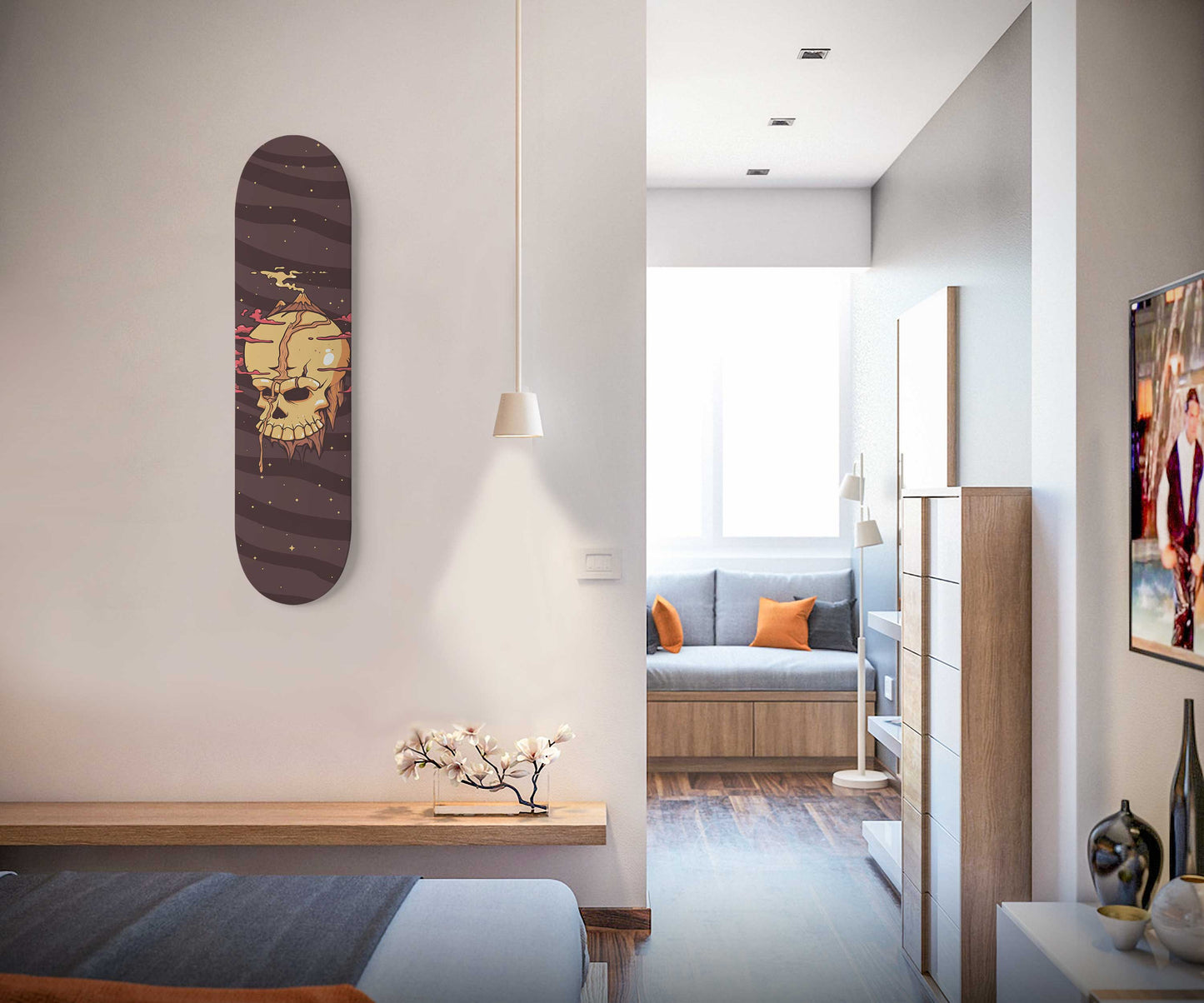 Skull Planet Skateboard Wall Art