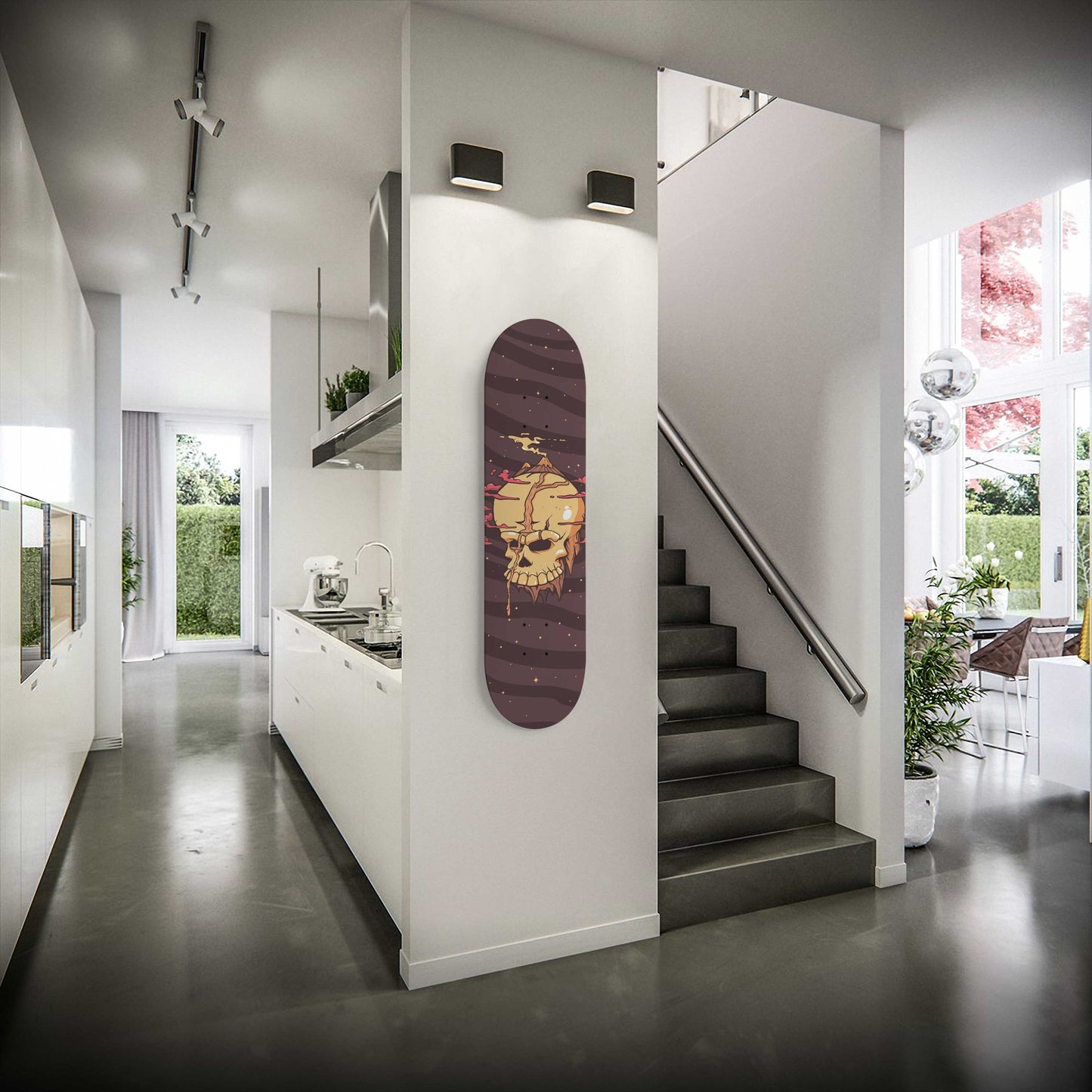 Skull Planet Skateboard Wall Art