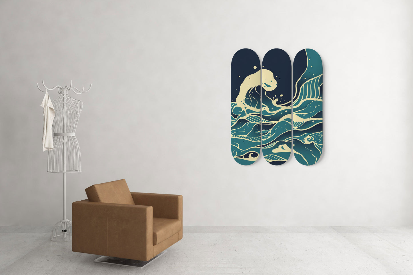 The Great Storm 3-Deck Skateboard Wall Art: Elemental Elegance