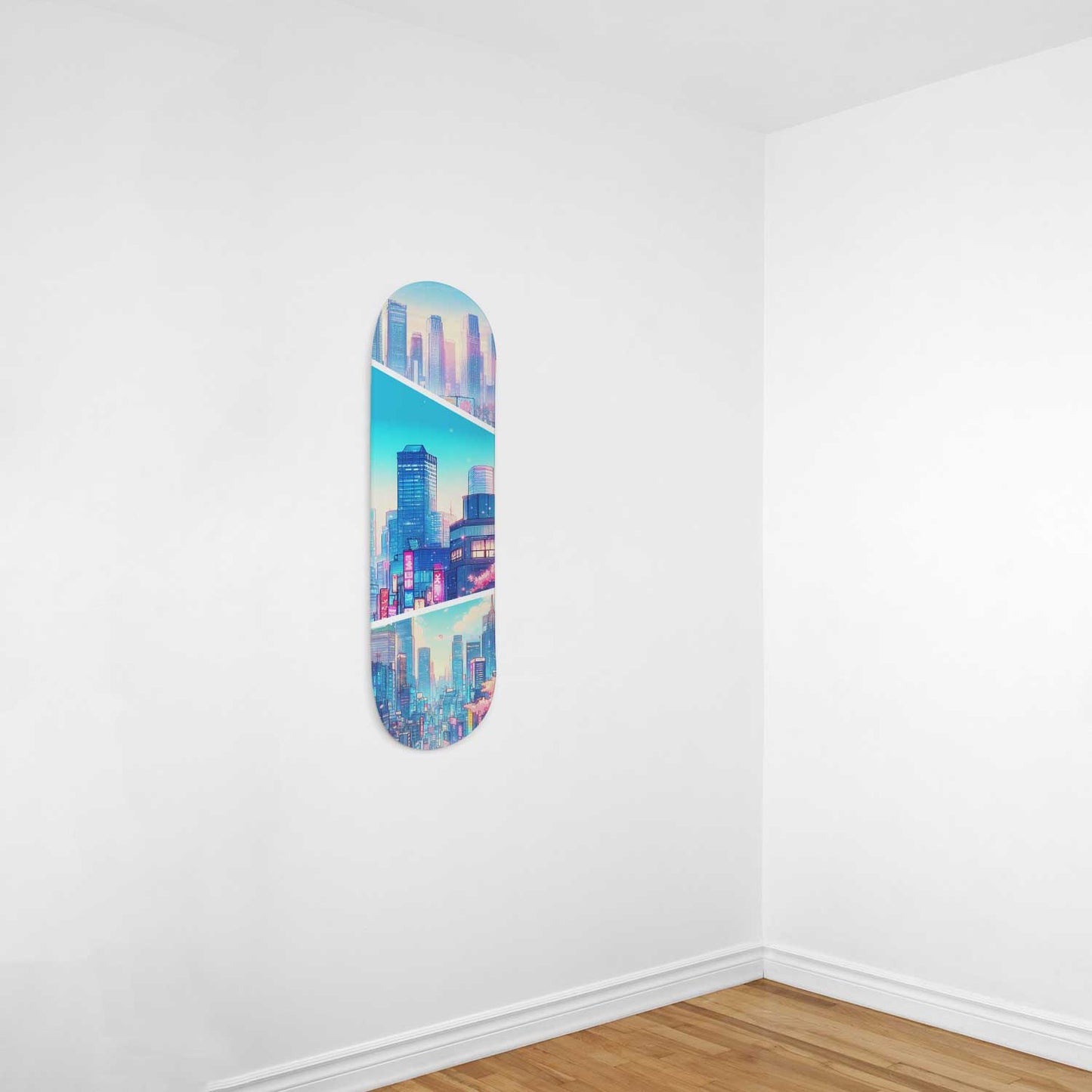 Tokyo Cityscaper 1-Deck Skateboard Wall Art