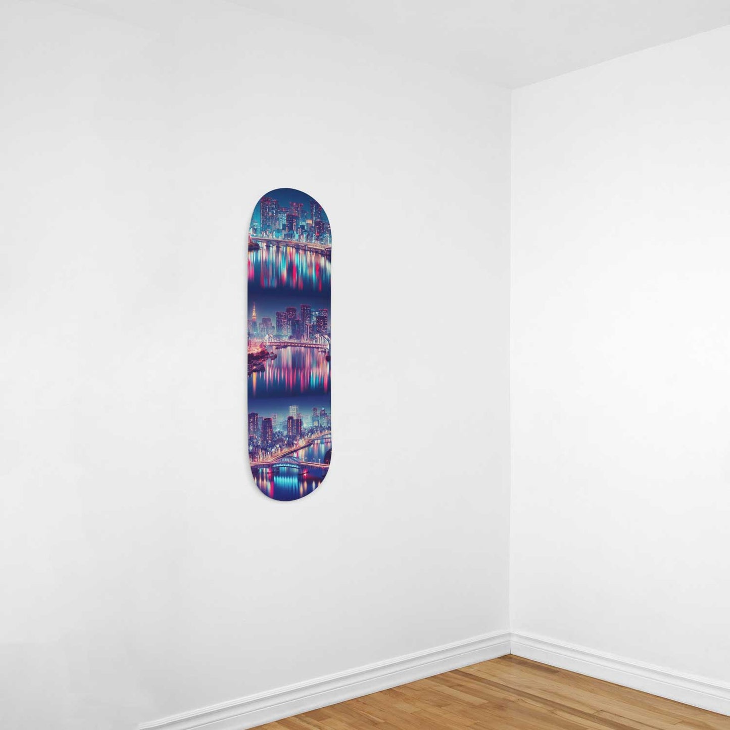 Tokyo At Night Cityscaper 1-Deck Skateboard Wall Art