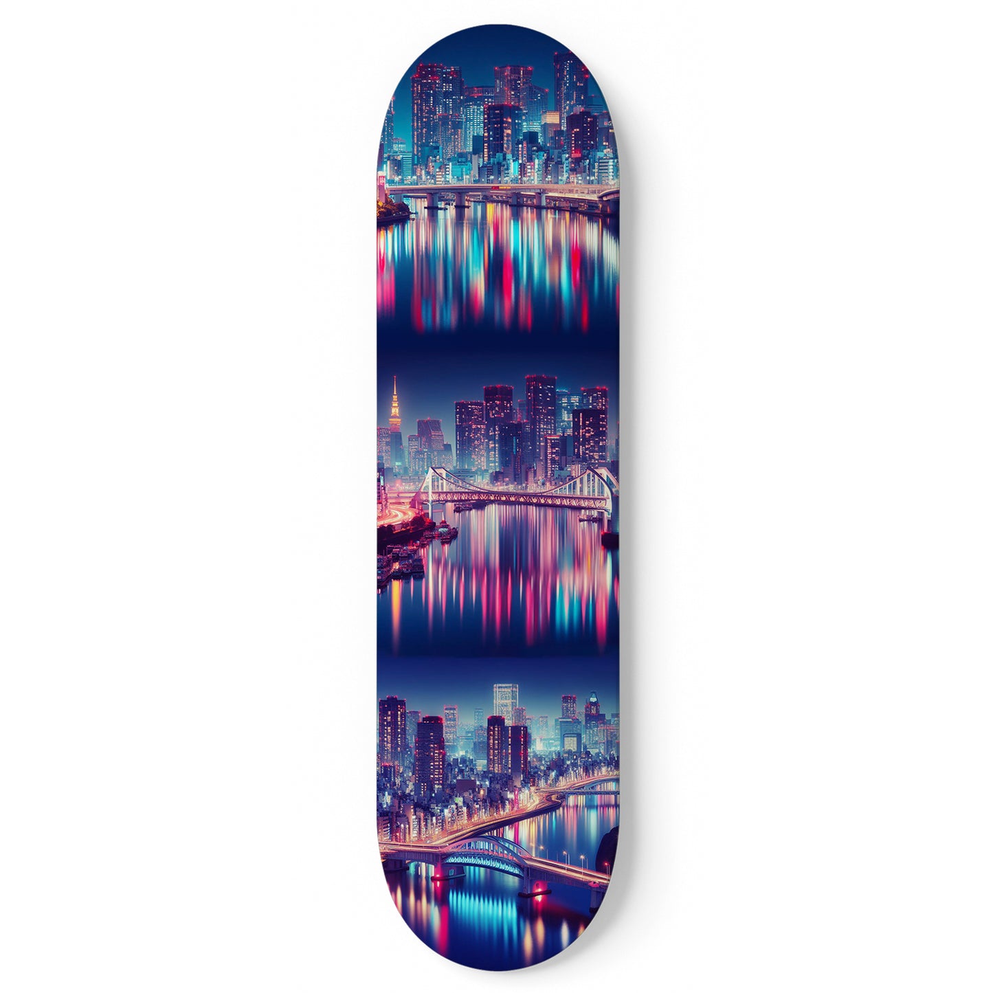 Tokyo At Night Cityscaper 1-Deck Skateboard Wall Art