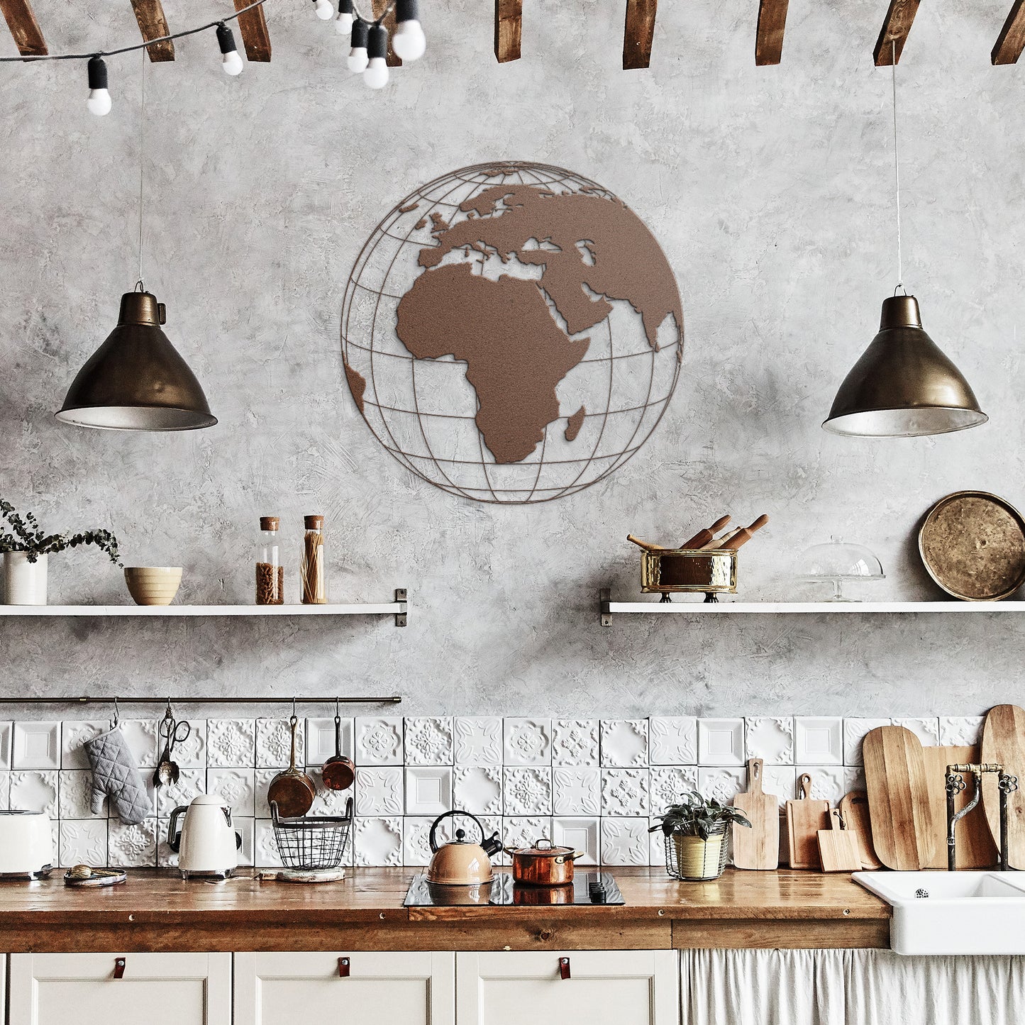 Transparent Earth Metal Wall Art