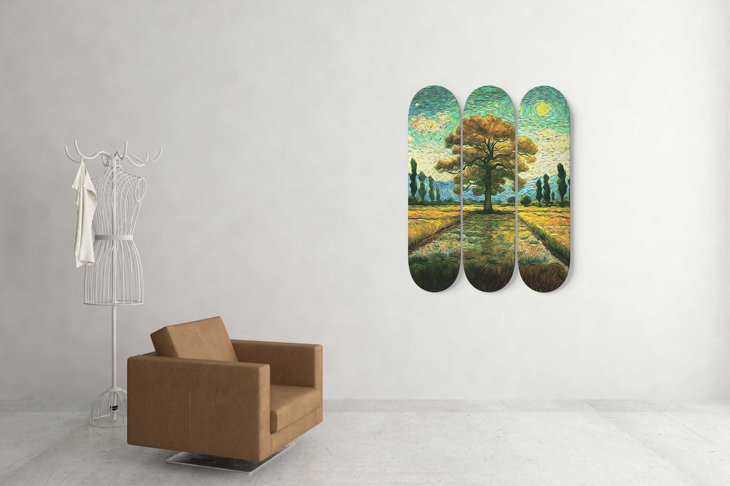 Van Gogh Tree of Life 3-Deck Skateboard Wall Art: Nature-Inspired Design