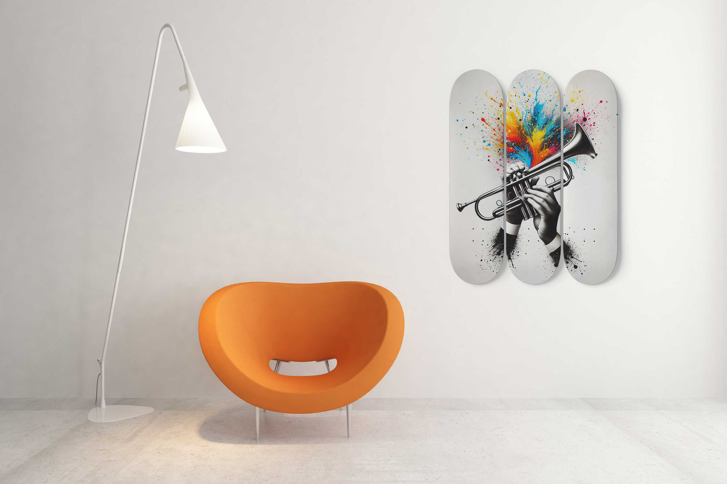 Trumpet 3-Deck Skateboard Wall Art