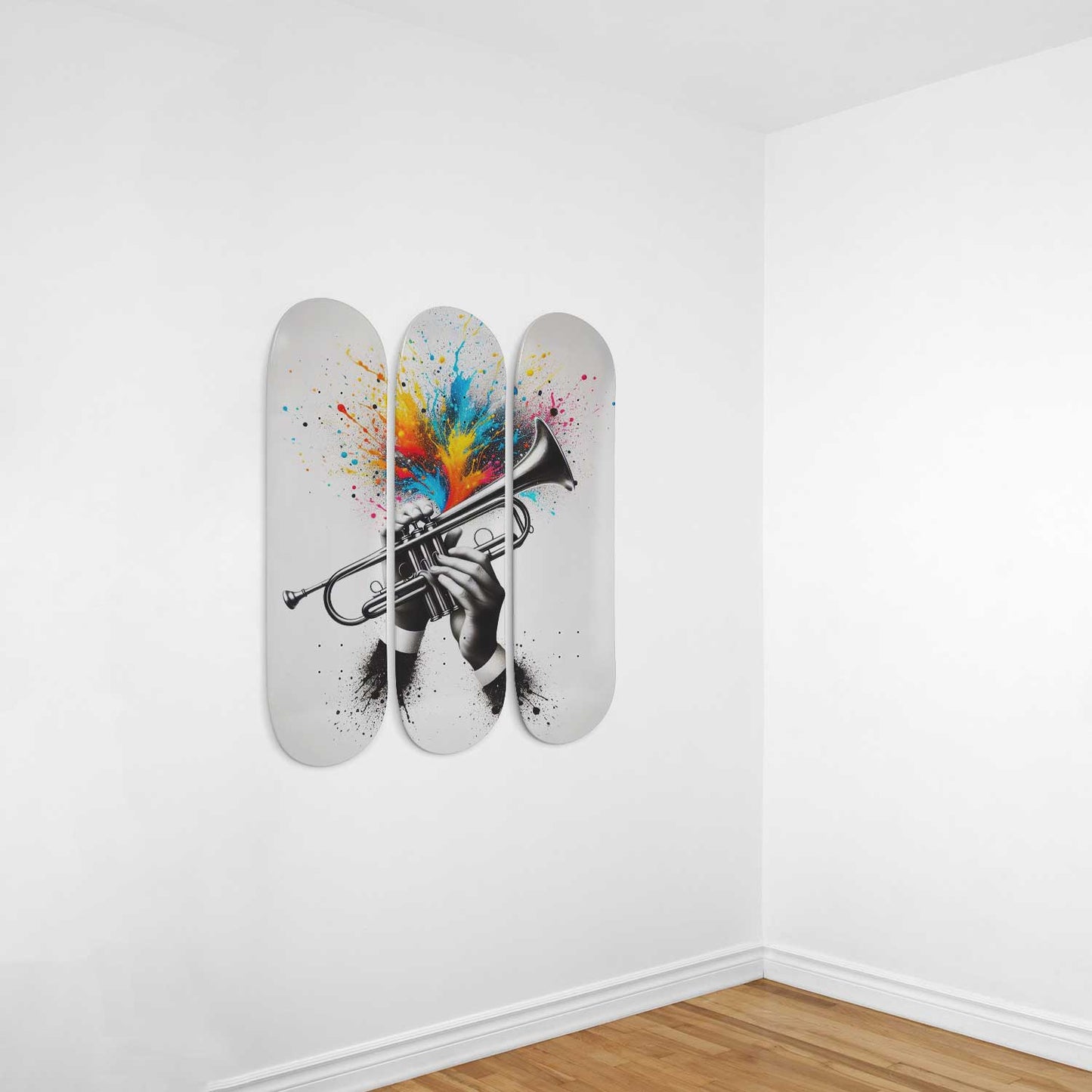 Trumpet 3-Deck Skateboard Wall Art