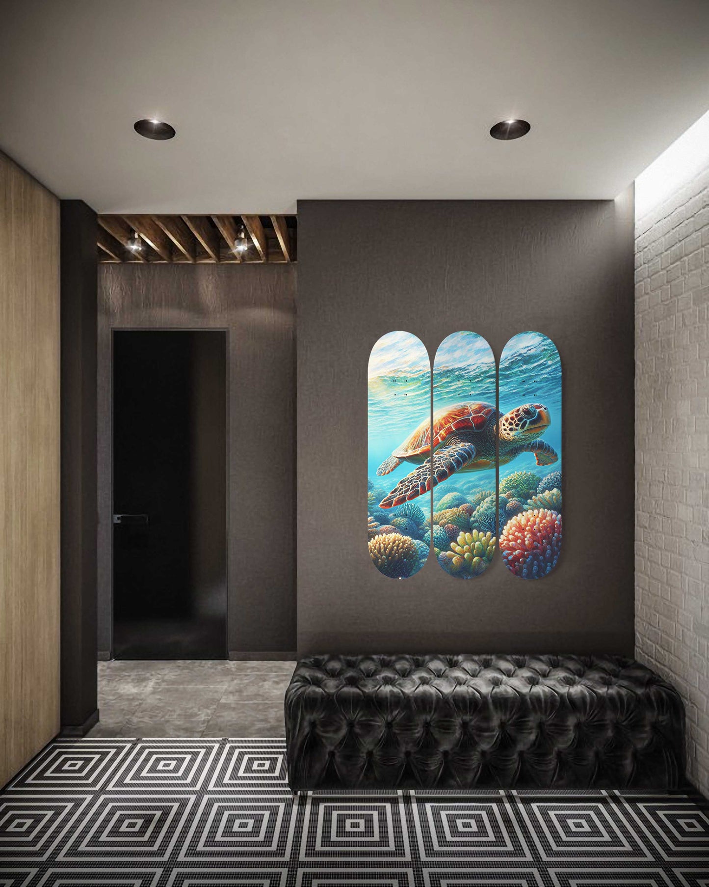 Turtle #1.0 3-Deck Skateboard Wall Art