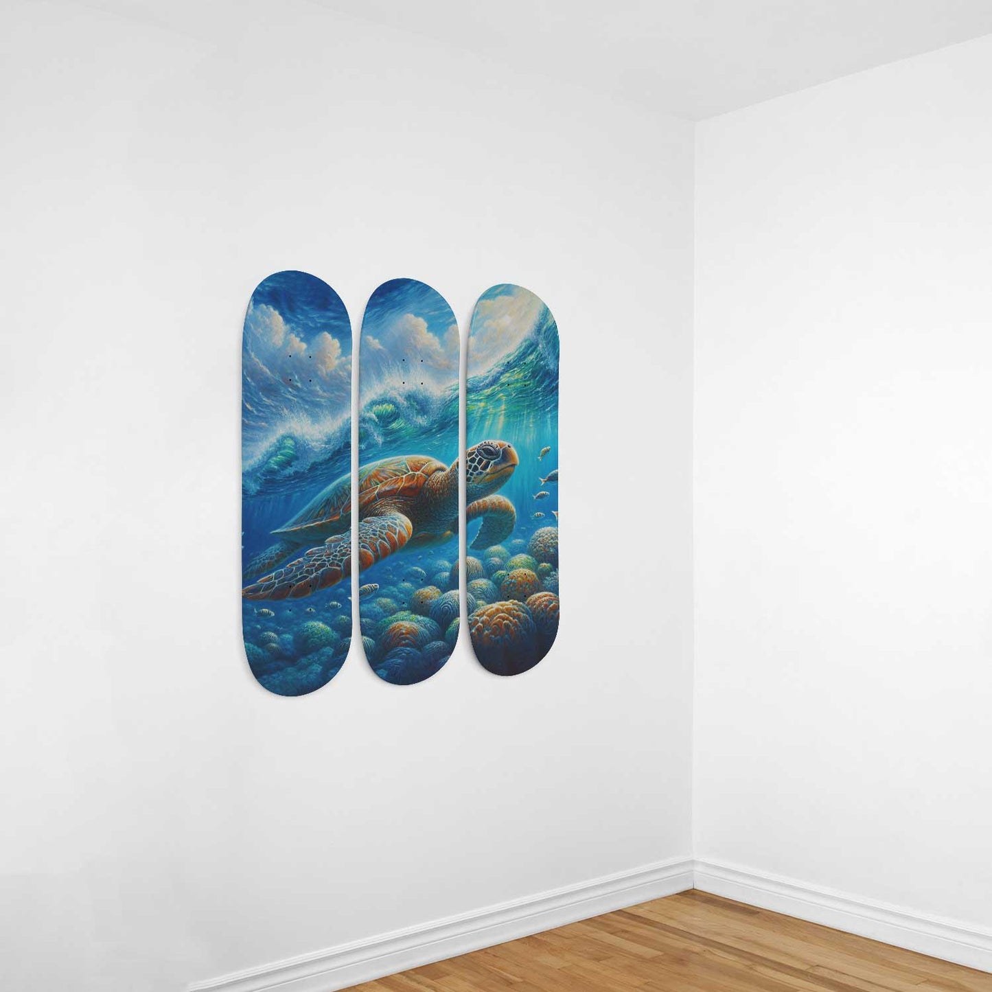 Turtle#2.0 3-Deck Skateboard Wall Art