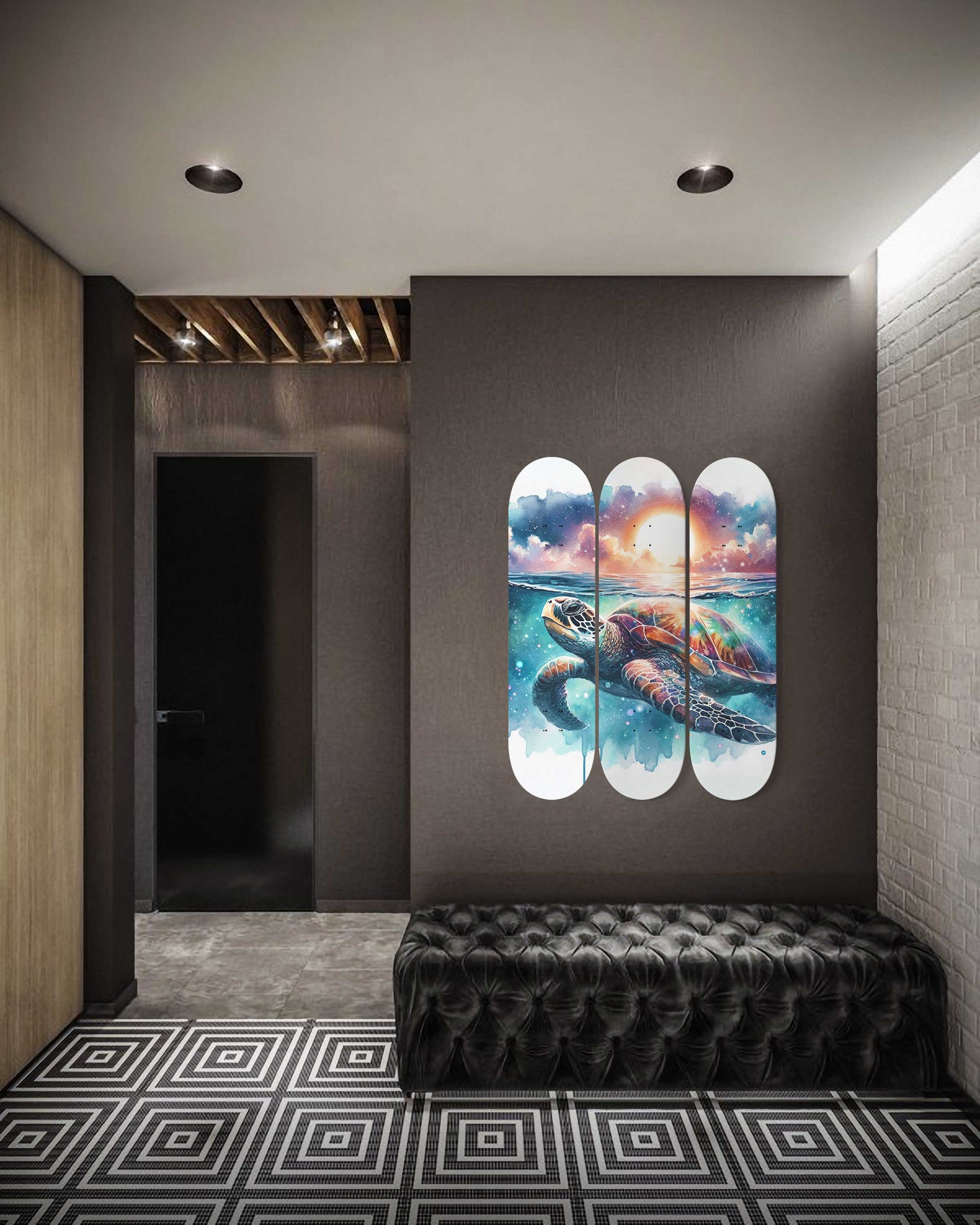 Turtle#3.0 3-Deck Skateboard Wall Art