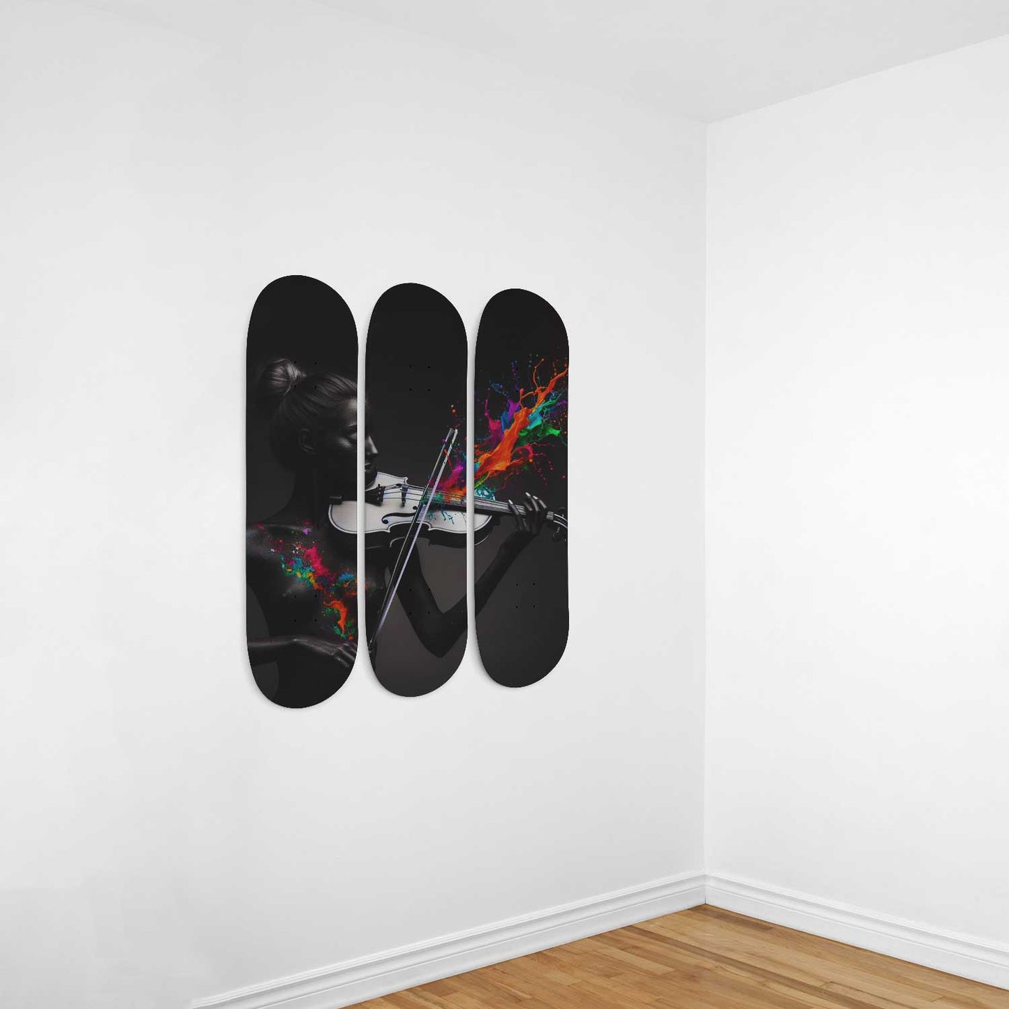 Violin 3-Deck Skateboard Wall Art