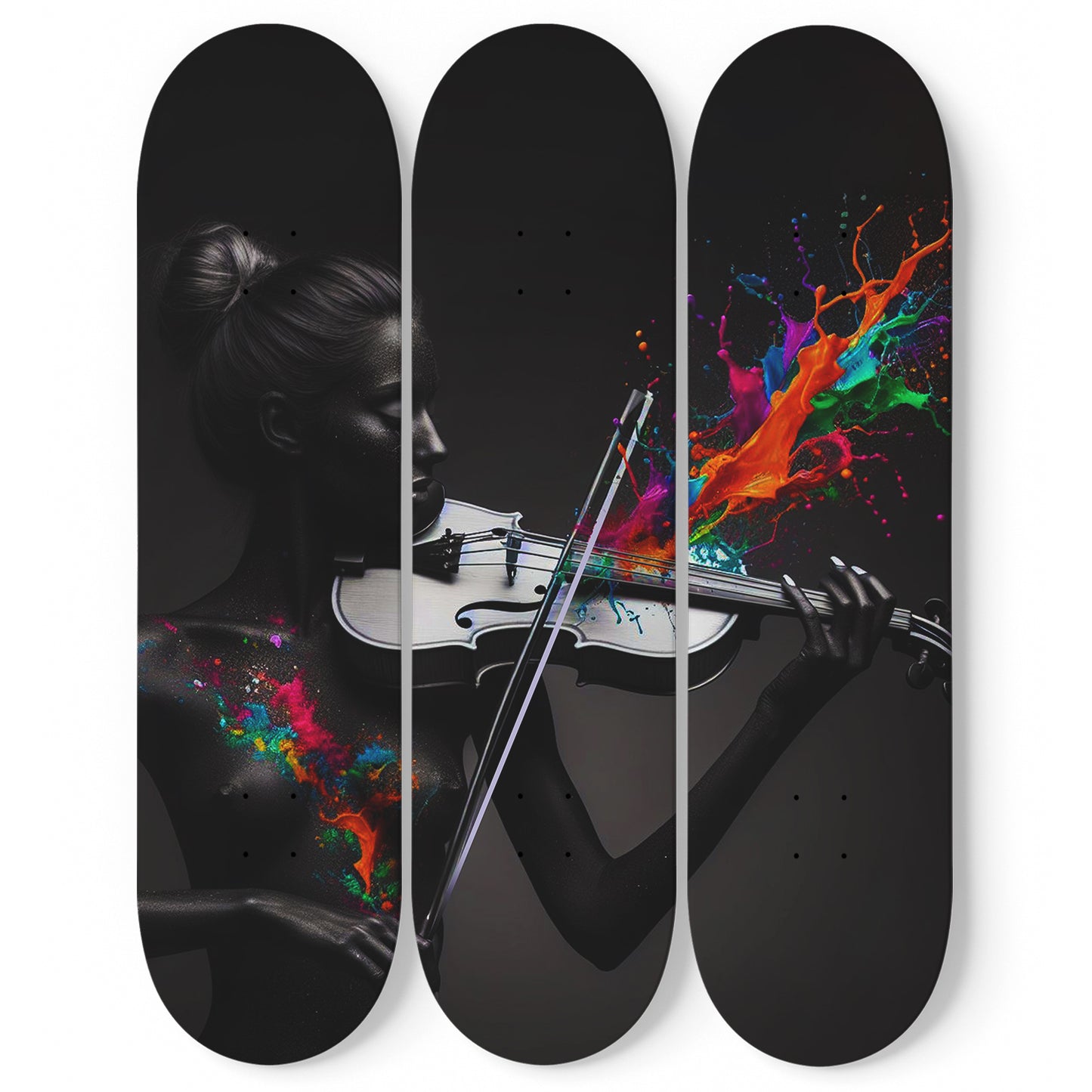 Violin 3-Deck Skateboard Wall Art