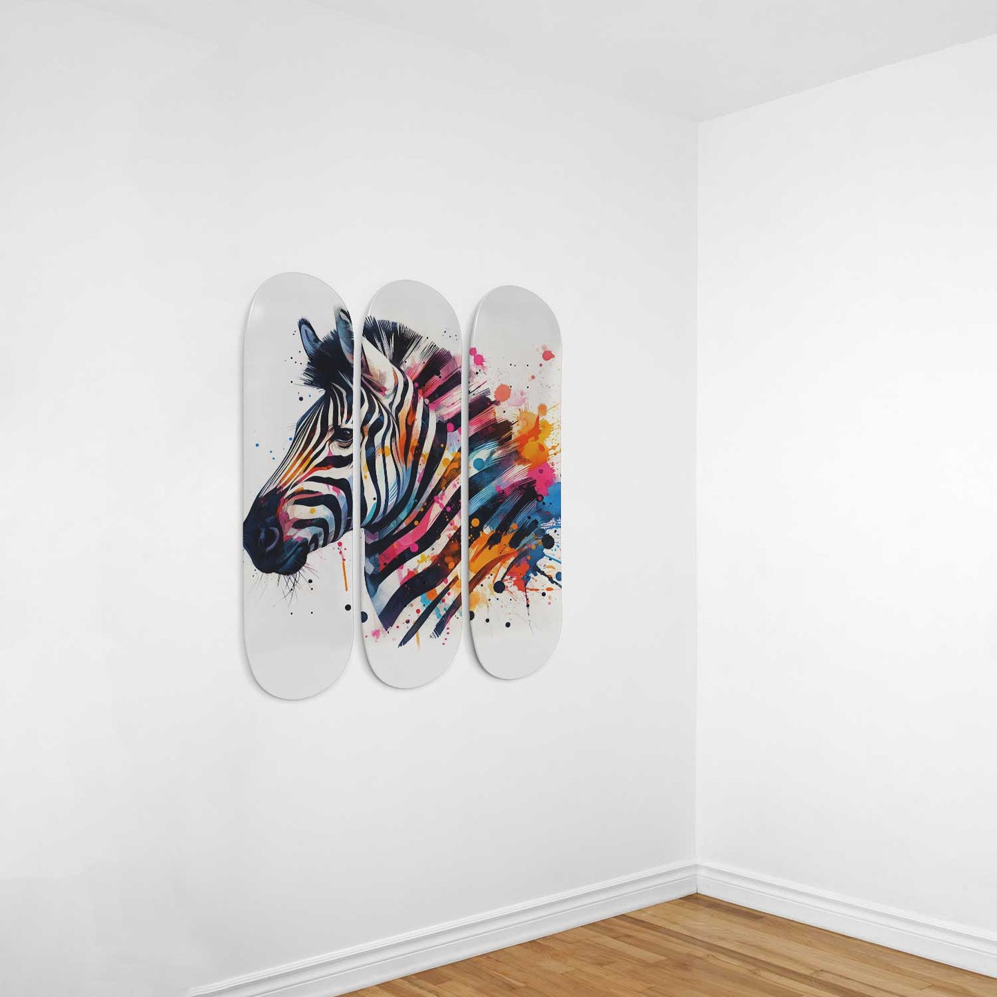 Zebra #1.0 3-Deck Skateboard Wall Art