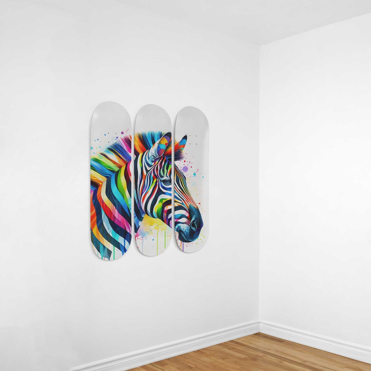 Zebra#3.0 3-Deck Skateboard Wall Art