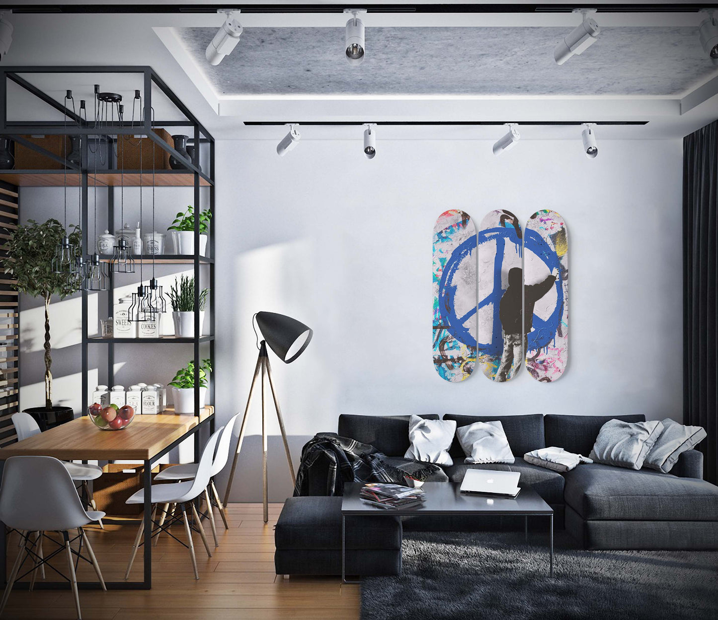 Banksy Martin Watson Spraypaint Graffiti Art | 3 - Set Skateboard Wall Art, Banksy Wall Decor, Living Room/Gameroom Wall Art, New Home Gift