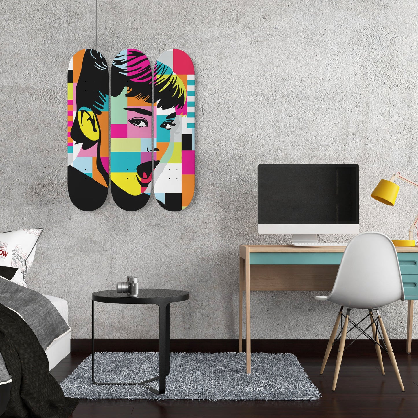 Audrey Hepburn Artwork 13 | 3-piece Skateboard Wall Art | Wall Decor | Best Unique Gift for Home Decor