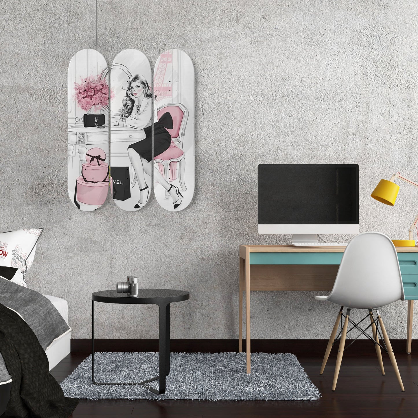 Fashion 3 | 3 Set of Skateboard Deck Wall Art | Wall Hanging Room Decor | Maple Wood | Birthday Gift