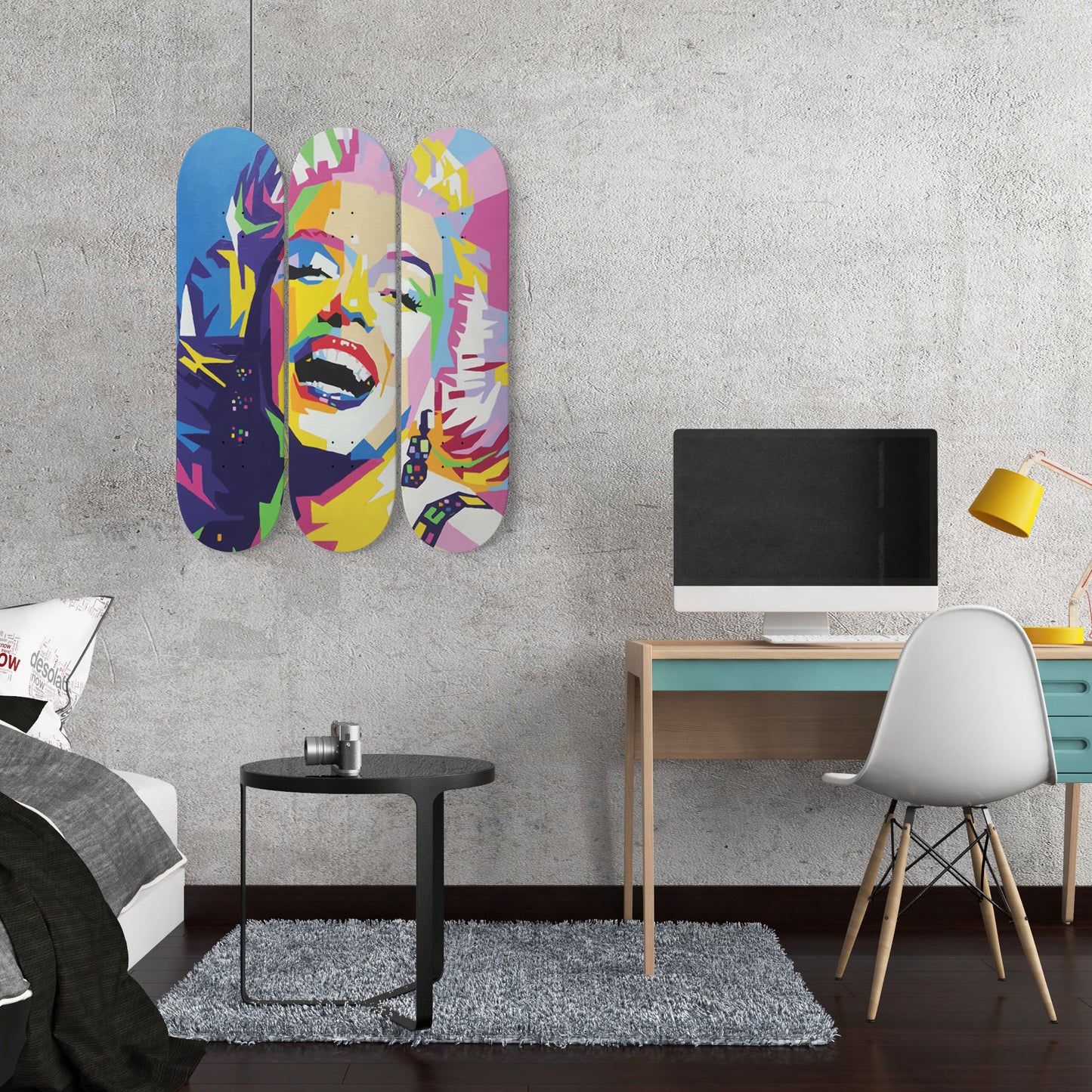 Marilyn Monroe Artwork 5 | 3-piece Skateboard Wall Art | Made with Maple Wood | Wall Hanging Decoration | Best Unique Gift for Home Decor