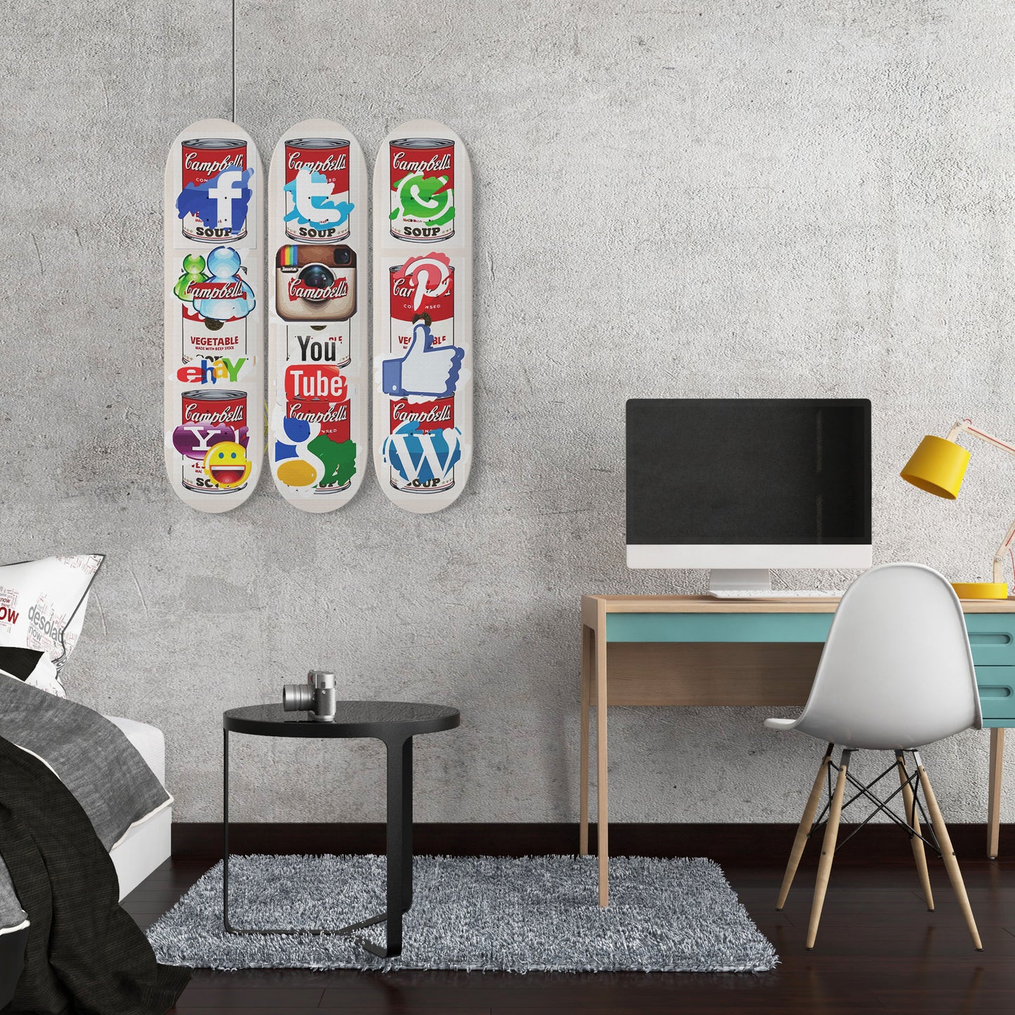 Andy Warhol Campbell Soup | Social Media - 3-piece Skateboard Wall Art