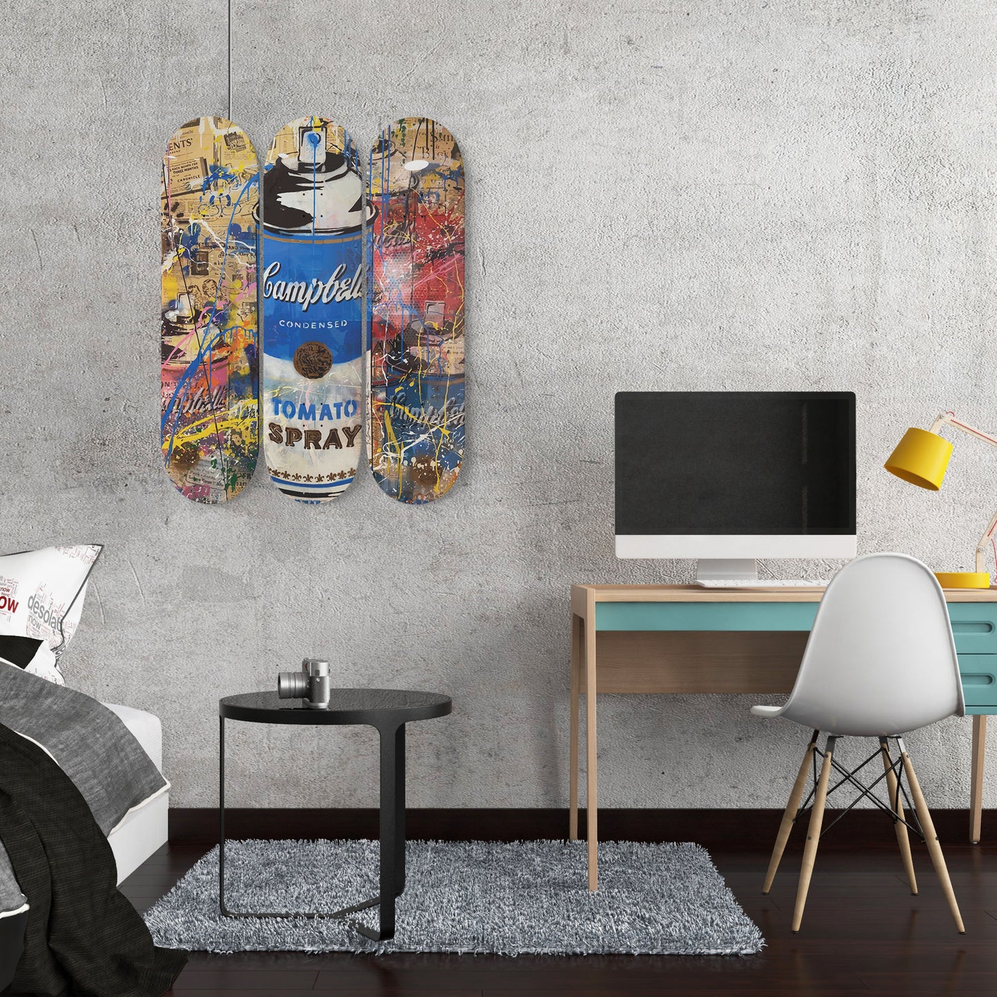 Andy Warhol Campbell Soup | Tomato Spray Art - 3-piece Skateboard Wall Art