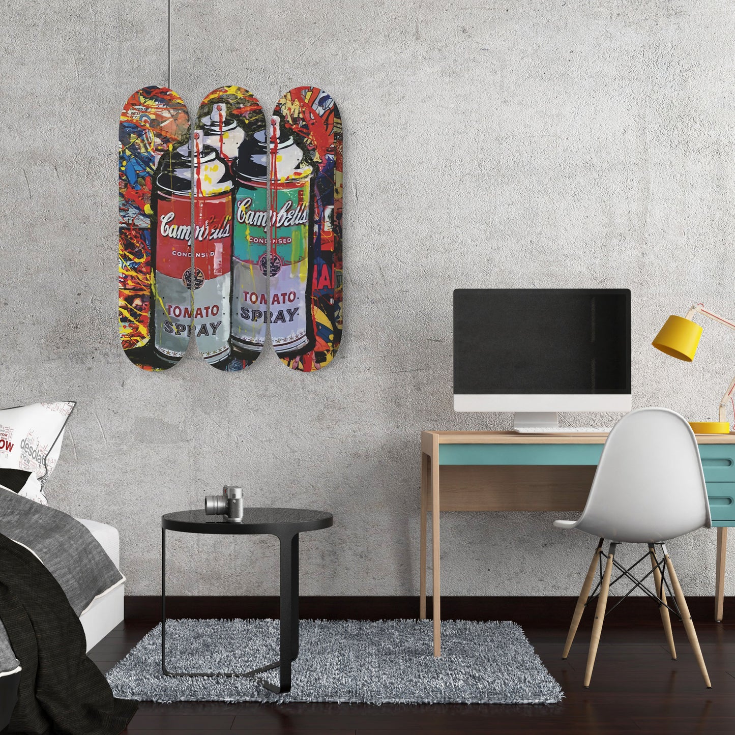 Andy Warhol Campbell Soup | Tomato Spray Art - 3-piece Skateboard Wall Art