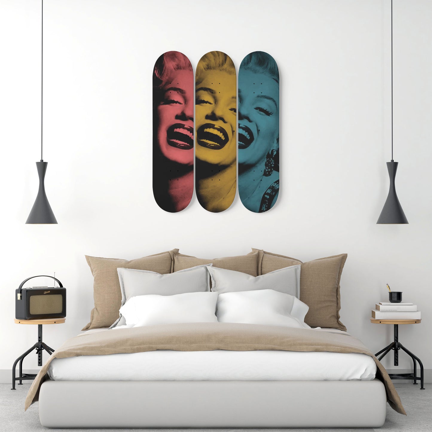 Marilyn Monroe Artwork 4 | 3-piece Skateboard Wall Art | Wall Decor | Best Unique Gift for Home Decor