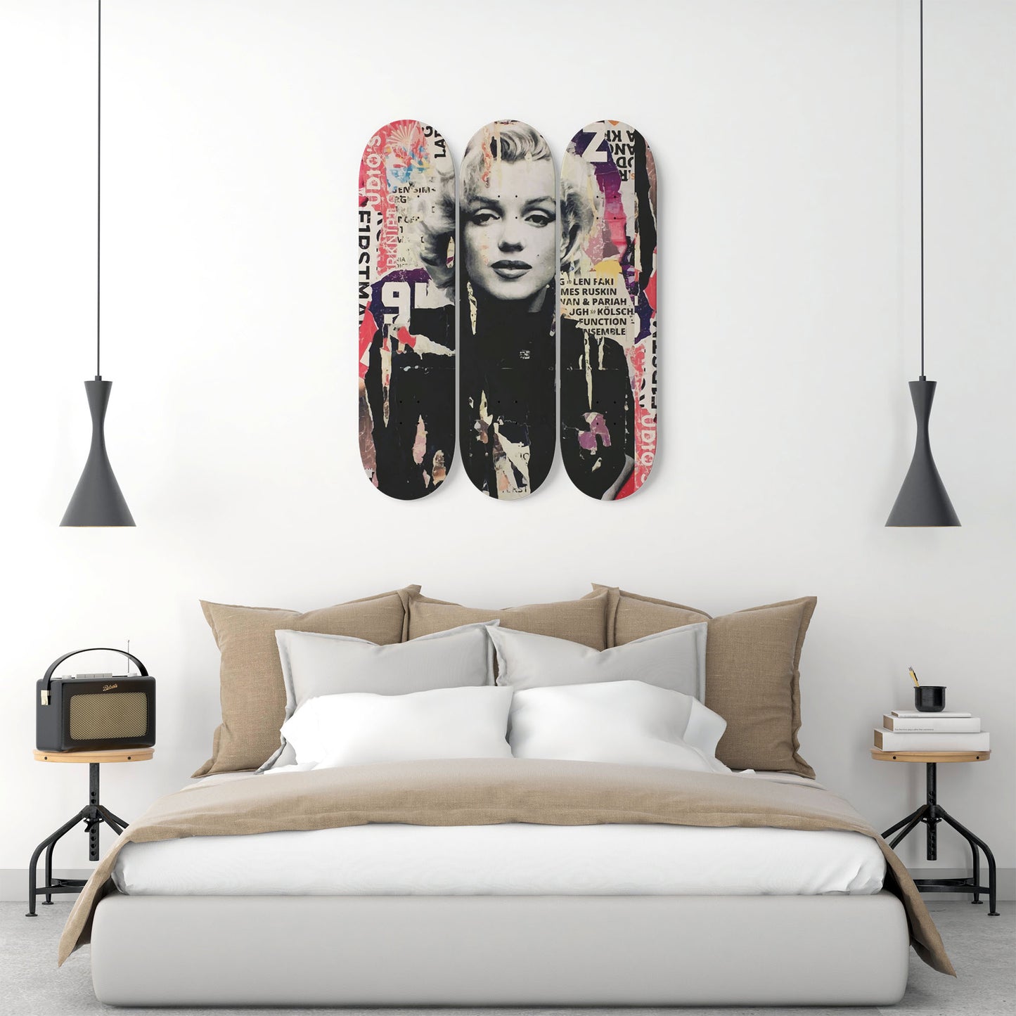 Marilyn Monroe Artwork 9 | 3-piece Skateboard Wall Art | Wall Decor | Best Unique Gift for Home Decor